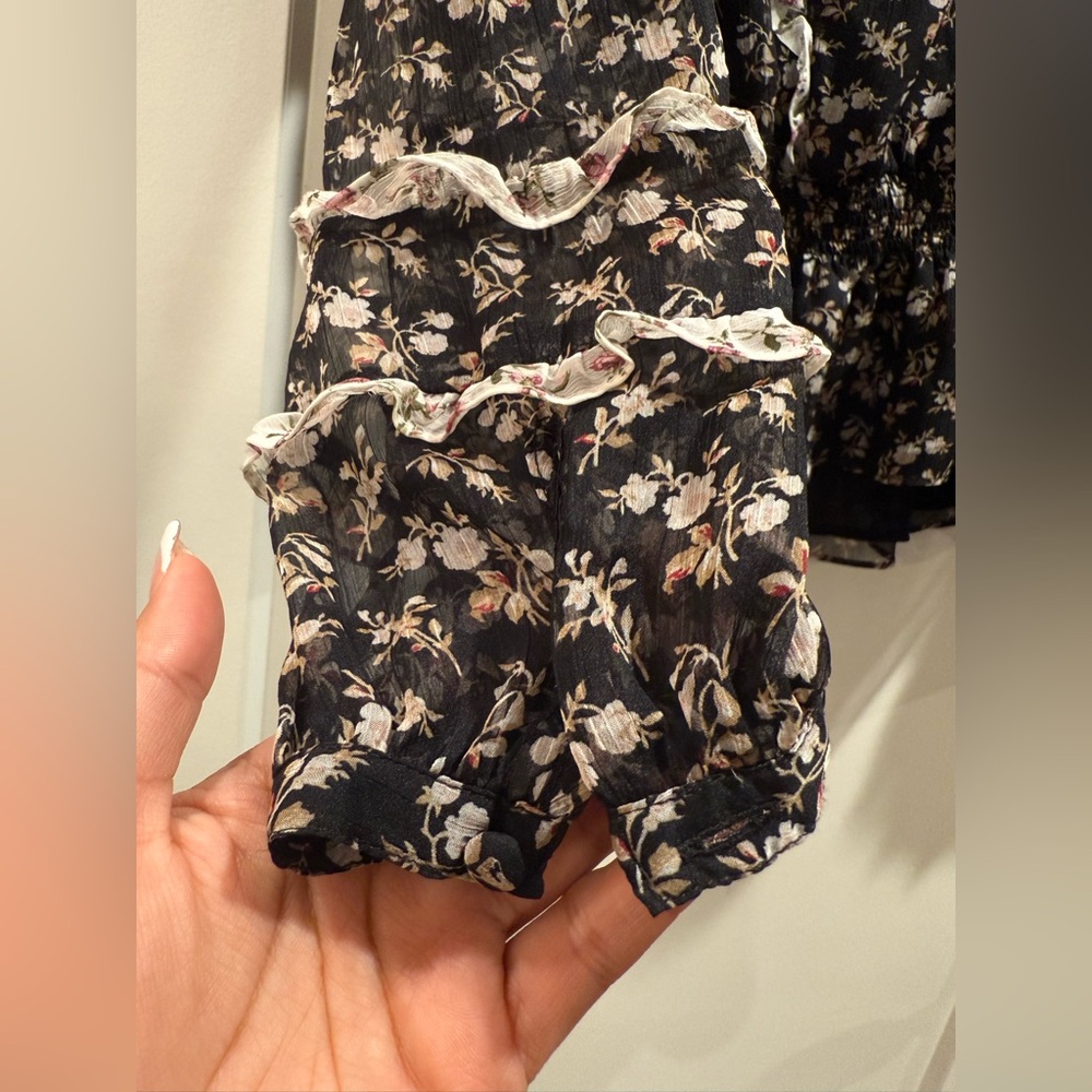 Lauren Ralph Lauren Aindrea Womens Ruffles Smocked Blouse Size SP - Picture 7 of 13